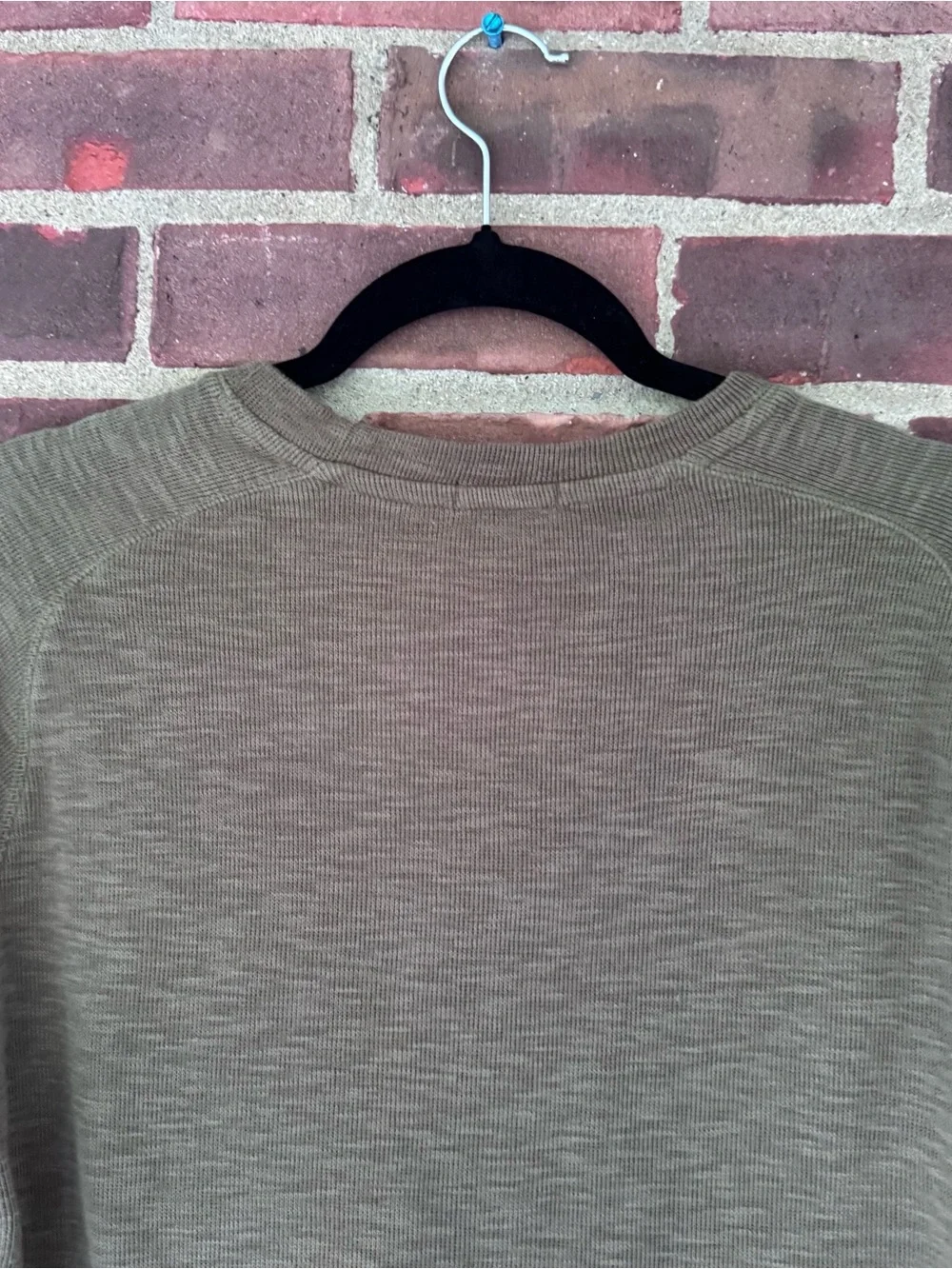 Banana Republic Men’s Small Olive Green Thermal Knit Crewneck Pullover Cotton